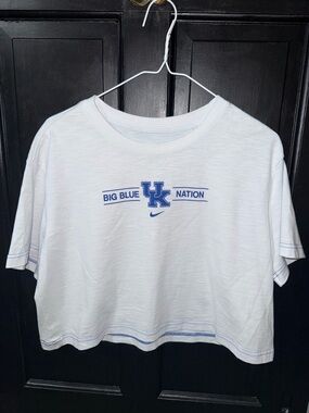 Kentucky Wildcats UK White Crop Top by The Nike Tee